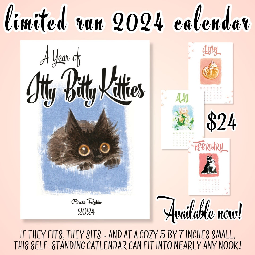A Year of Itty Bitty Kitties 2024 Desk Calendar 5x7 Selfstanding Etsy