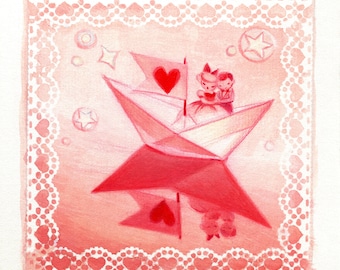 Paper Boat Ride - Art Print