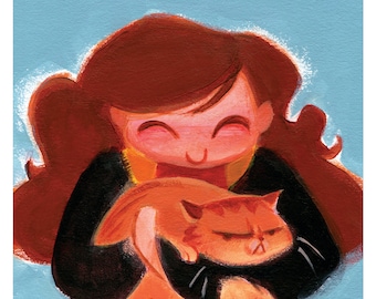 Potter Pets - Hermione & Crookshanks: Art Print
