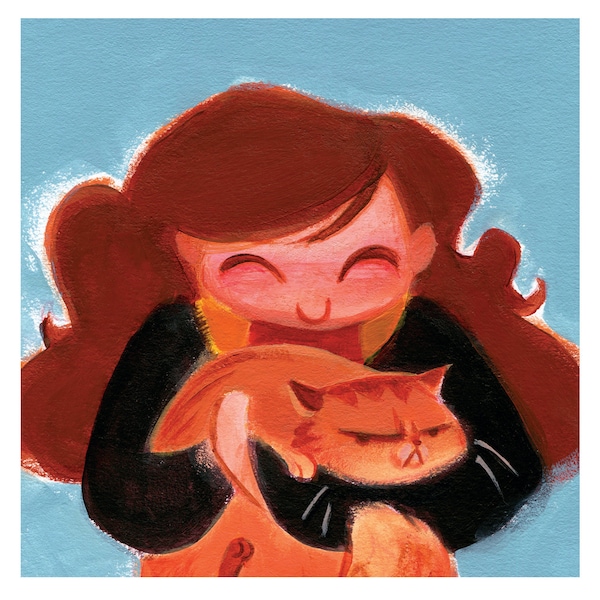 Potter Pets - Hermione & Crookshanks: Art Print