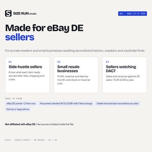 eBay Profit Tracker Spreadsheet, eBay Seller Fees Calculator, Resale Profit Calculator, DE EN Sales Log, DAC7 Counter image 5