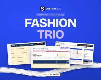 Fashion Brand Bundle: Line Sheet Template, Tech Pack Template, Production Tracker, Wholesale Margin Calculator, Clothing & Footwear