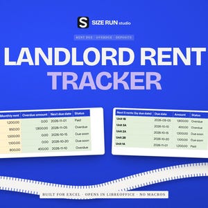 Landlord Rent and Expense Tracker, Tenant Ledger, Due Dates, Overdue Status, Security Deposits