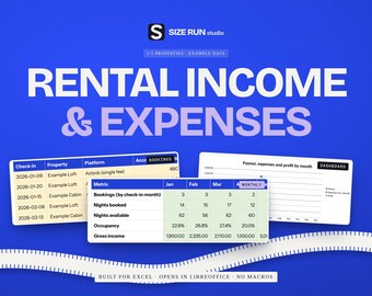 Airbnb Income and Expense Tracker, Short Term Rental Profit Loss Dashboard, Multi Property