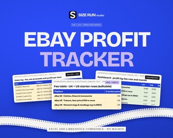 Reseller Profit Tracker | Fee Calculator and Sales Log Spreadsheet | UK + US Online Seller Bookkeeping Template