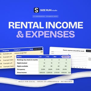Rastreador de ingresos y gastos de Airbnb, panel de control de pérdidas y ganancias de alquileres a corto plazo, múltiples propiedades.