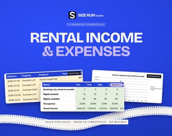 Airbnb Income and Expense Tracker, Short Term Rental Profit Loss Dashboard, Multi Property