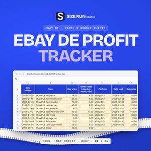 eBay Profit Tracker Spreadsheet, eBay Seller Fees Calculator, Resale Profit Calculator, DE EN Sales Log, DAC7 Counter image 1