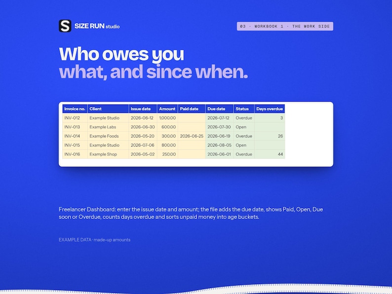 Freelancer Money Bundle, Client Invoice and Irregular Income Budget Spreadsheets for Solo Workers zdjęcie 3