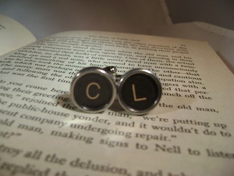 Custom Vintage Typewriter Cuff Links your choice of letters