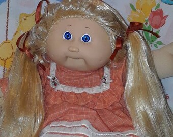 Play Along Cabbage Patch Kid Corn Silk Brown Hair Green Eyes Etsy
