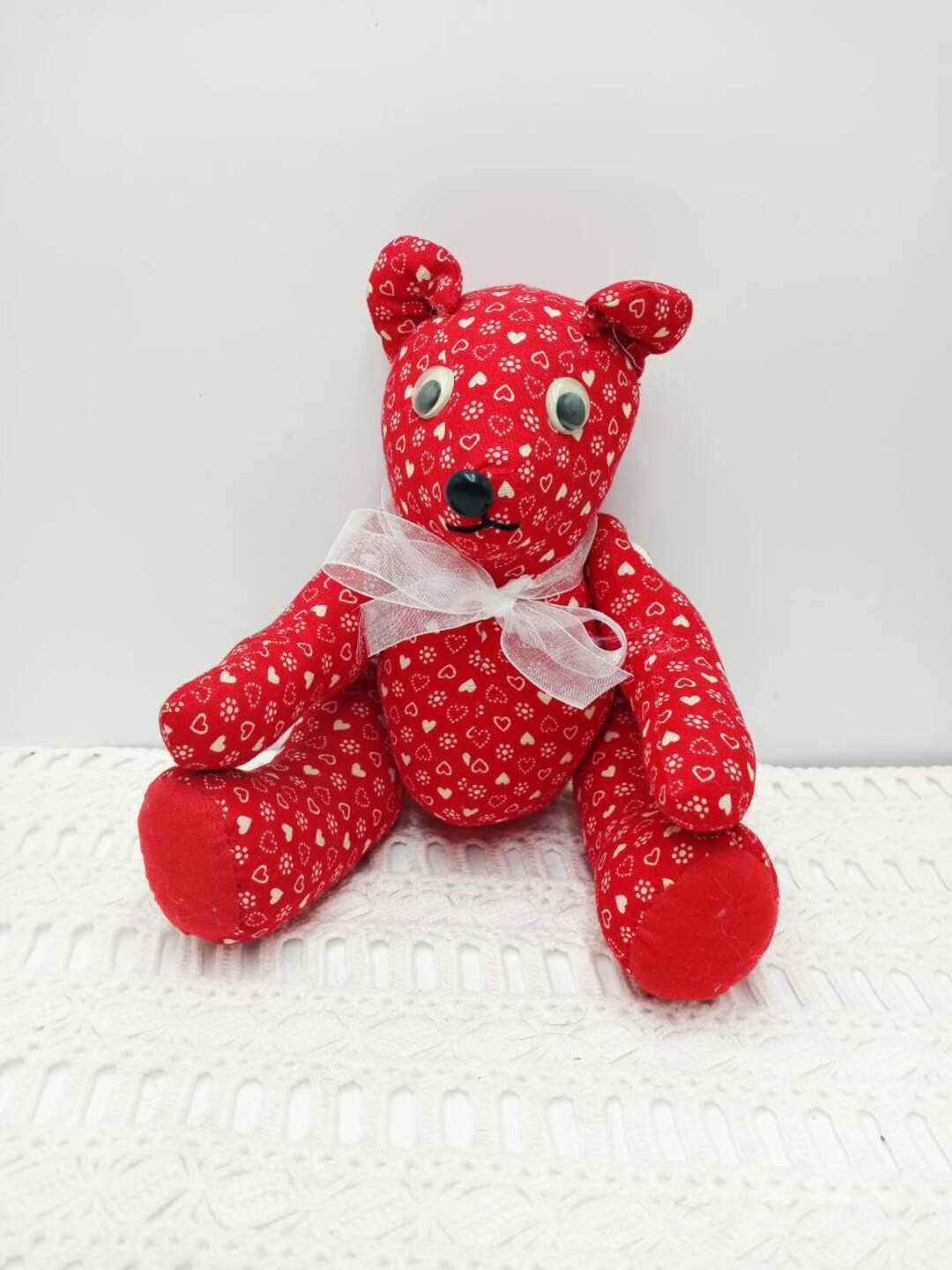 tiny red teddy bear