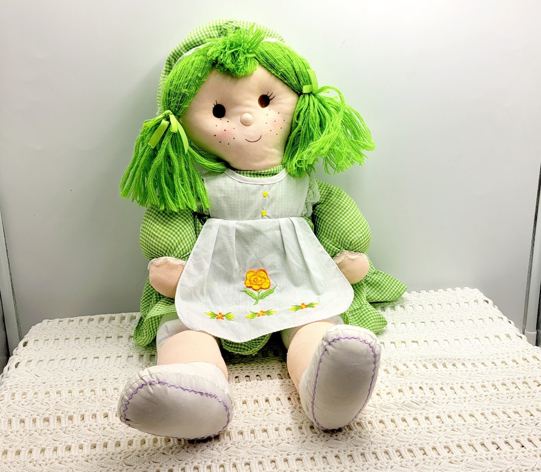 Green Ragdoll, Flower Kids Doll, Strawberry Shortcake Style Doll, Soft