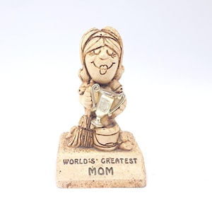 World&#39;s Greatest Mom Trophy- Vintage Paula 1970 &quot;World&#39;s Greatest Mom&quot; Figurine with Trophy- Mother&#39;s Day Gift- W135- Sillisculpt