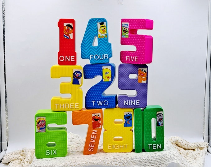 Sesame Street Stacking Number Blocks, Tyco Sesame Street Numbers, Jim