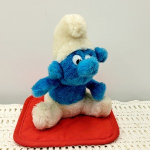 Smurf Doll-Russ And Berrie Smurf-Smurf Plush-Papa Smurf-80s Gifts-70s Cartoons