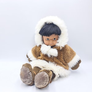 Kipmik Alaskan Eskimo Doll- Plush Collectible Alaskan Eskimo Doll- Eskimo Girl- Anchorage Alaska