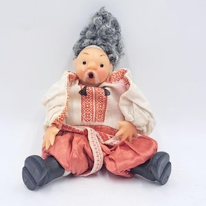 Russian Cossack Doll- Nikolai Gogol Chub Fabric Doll- 1960s USSR- CCCP Toy- Ukraine