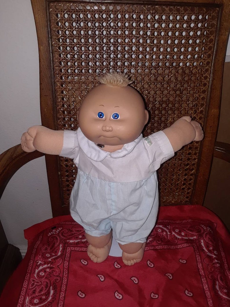 cabbage patch blonde hair blue eyes