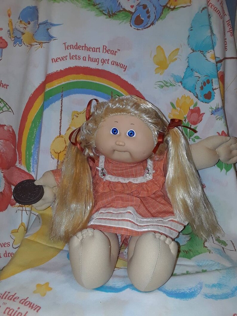 Vintage 1985 Corn Silk Cabbage Patch Kid Blonde Hair Blue Eyes Etsy