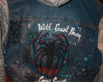 Custom Spider-man Hand Painted Jacket