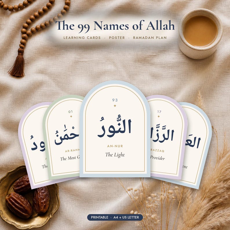 Ramadan Bundle Printable for Kids & Family, Ramadan Countdown, 99 Names ...