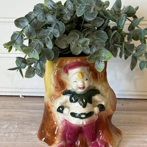 Vintage Pixie or Elf Planter Ceramic