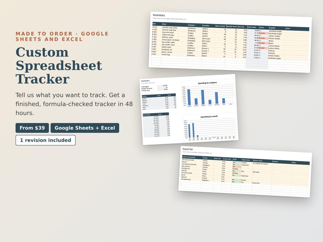 Fancy Task Tracker. Excel Custom Excel Tracker Built for You, Inventory Log, Expense Log, Content ...