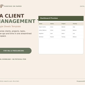 Plantilla de Google Sheets para el seguimiento de clientes de asistentes virtuales y autónomos