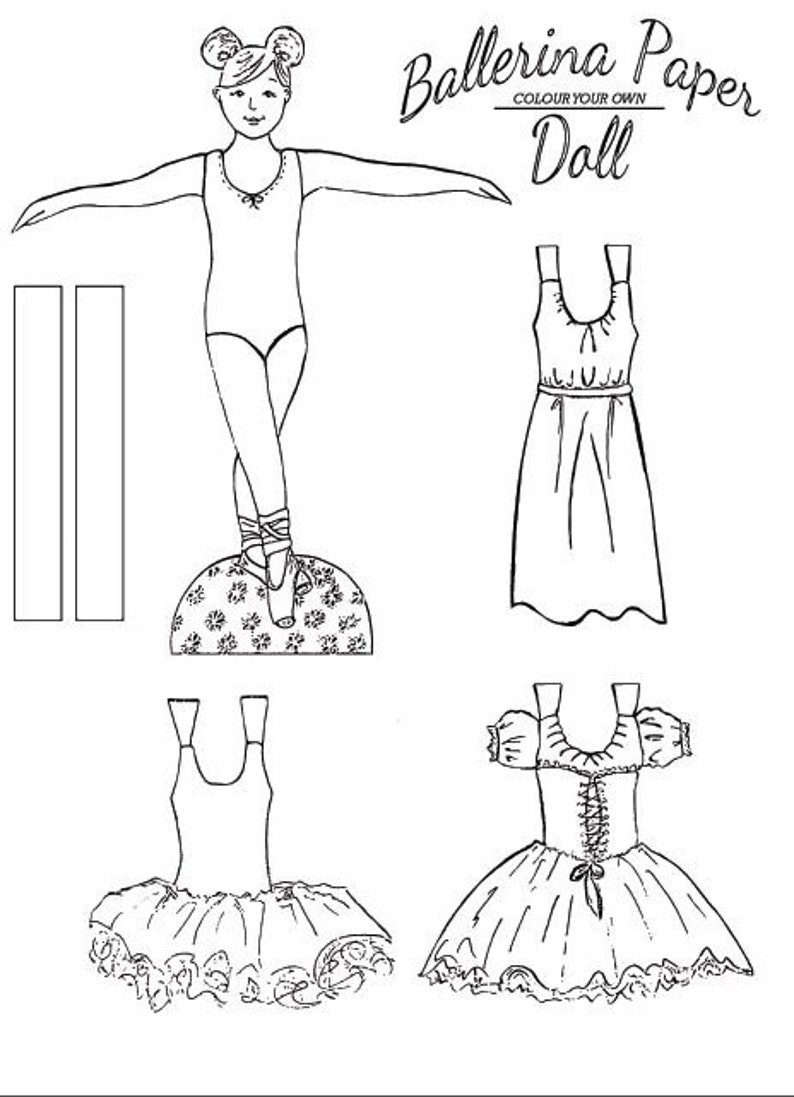 Print And Colour Your Own Ballerina Paper Doll Etsy