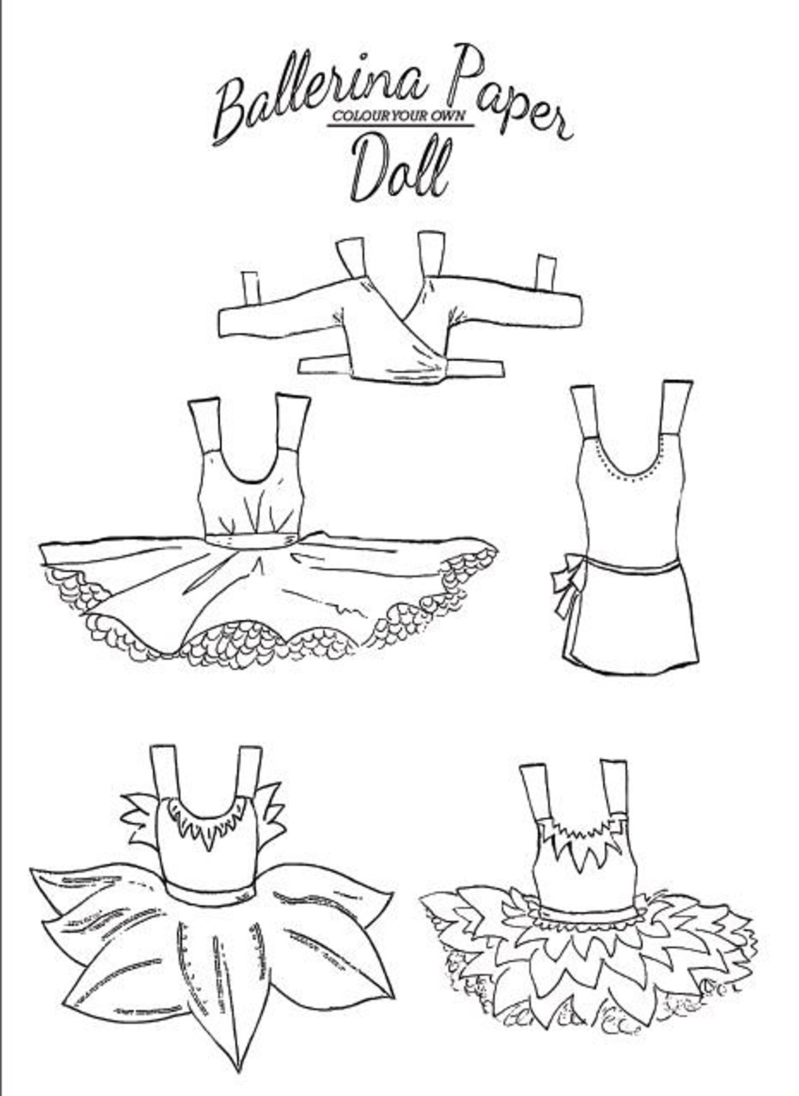 Print and Colour Your Own Ballerina Paper Doll - Etsy