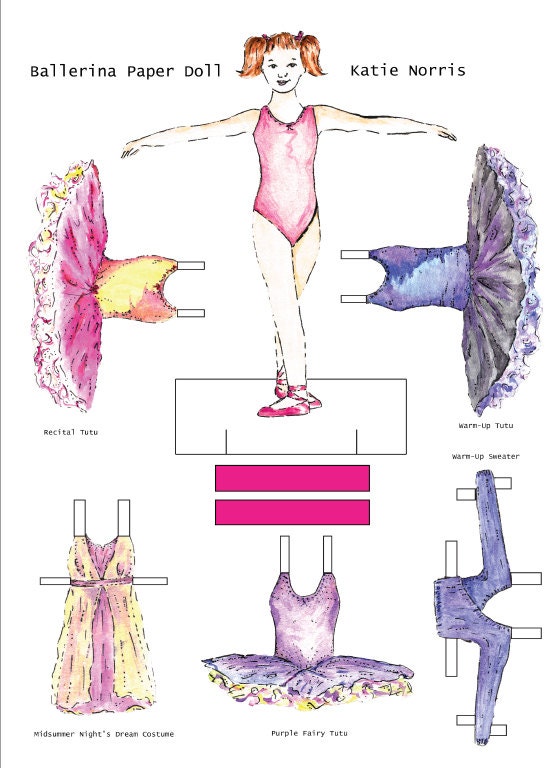 Printable Ballerina Paper Doll - Etsy