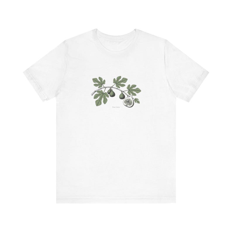 Christian Botanical T Shirt Ficus Carica | Fig Leaf Scripture Tee Song of Solomon 2:13 | Vintage Natural History Faith Gift image 1