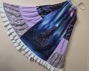 Boho Sundress, Bohemian Maxi Beach Dress, Hippie Summer Wearable Art, Plus size/Free Size