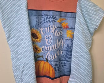 Upcycled shirt Kaftan top, Hippie style Wearable Art, Bohemian clothing, free size
