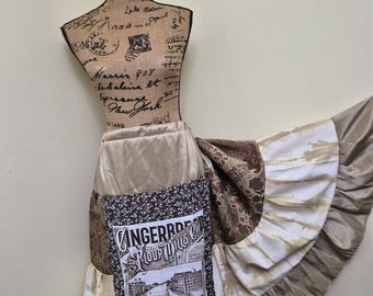 Handmade Upcycled Tapestry Skirt: Patchwork Bohemian Art to Wear