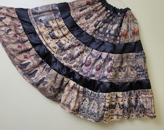 Falda acolchada, falda campesina de patchwork retales