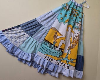 Upcycled Tapestry Dress: Handmade Patchwork Bohemian Hippie Style Wearable Art