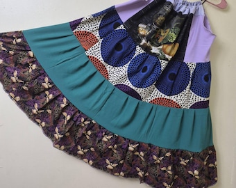 Boho Sundress, Bohemian Maxi Beach Dress, Hippie Summer Wearable Art, Plus size/Free Size