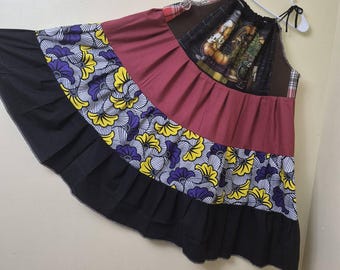 Boho Sundress, Bohemian Maxi Beach Dress, Hippie Summer Wearable Art, Plus size/Free Size