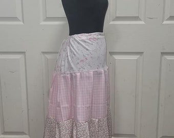 2 in 1 Tube Dress /Bustle Skirt, Patchwork Renaissance Gypsy Peasant Skirt, Bohemian Hippie Plus Size Maxi Skirt, Maternity or not Sun Dress