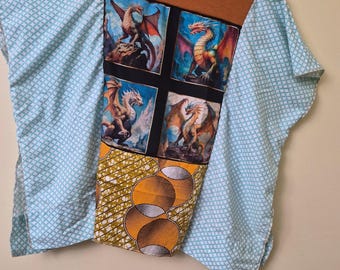 Upcycled shirt Kaftan top, Hippie style Wearable Art, Bohemian clothing, free size