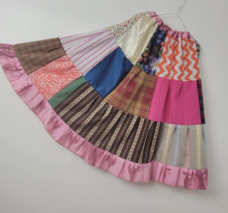Bohemian Plus Size Renaissance Maxi Skirt, Handmade Gypsystyle Clothing, Maximalist Boho Patchwork Hippie Peasant Skirt, Free US Shipping image 1