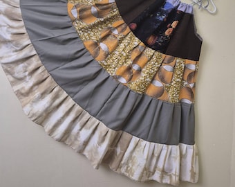 Boho Sundress, Bohemian Maxi Beach Dress, Hippie Summer Wearable Art, Plus size/Free Size