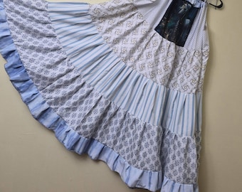 Boho Sundress, Bohemian Maxi Beach Dress, Hippie Summer Wearable Art, Plus size/Free Size