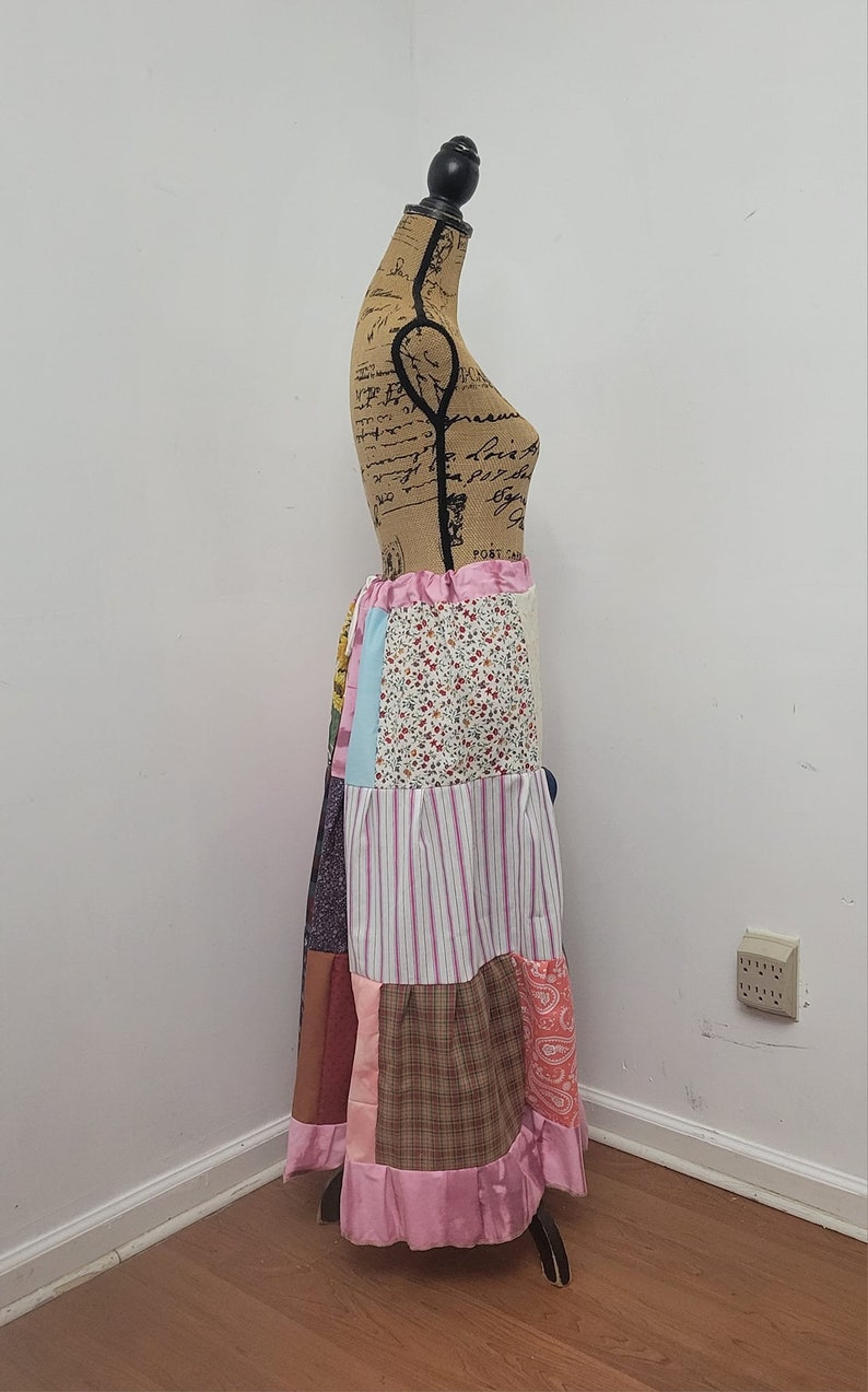 Bohemian Plus Size Renaissance Maxi Skirt, Handmade Gypsystyle Clothing, Maximalist Boho Patchwork Hippie Peasant Skirt, Free US Shipping image 5