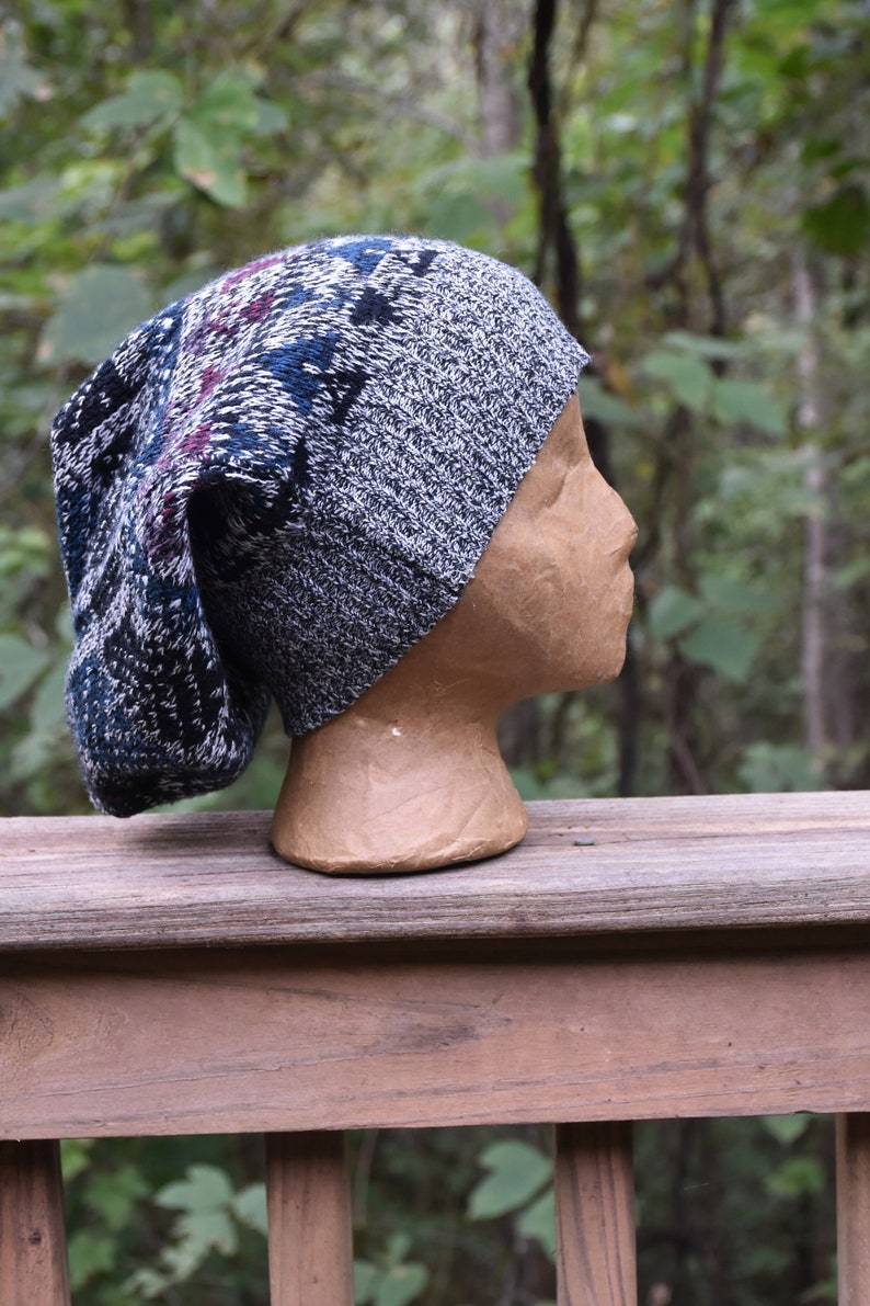 Cozy Eco Friendly Handmade Toboggan Recycled Sweater Warm Winter Hat One of a Kind Unique Gift Upcycled Knit Unisex Slouchy Beanie