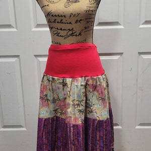 Bohemian Plus Size Renaissance Maxi Skirt, Handmade Gypsystyle Clothing, Maximalist Boho Patchwork Hippie Peasant Skirt, Free US Shipping image 3