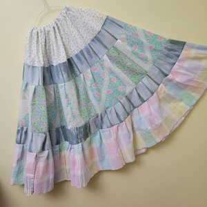Bohemian Plus Size Renaissance Maxi Skirt,, Maximalist Boho Patchwork Hippie Peasant Skirt