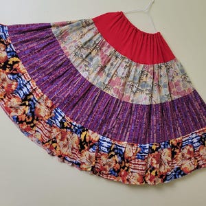 Bohemian Plus Size Renaissance Maxi Skirt,, Maximalist Boho Patchwork Hippie Peasant Skirt